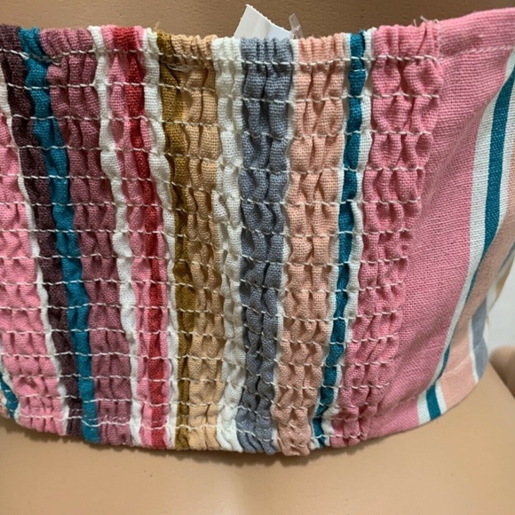 Haute Monde 2-Piece Womens NWT Pink Striped Crop Tank and Short Set S or M - Picture 6 of 9